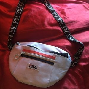 White Fila heritage fanny pack